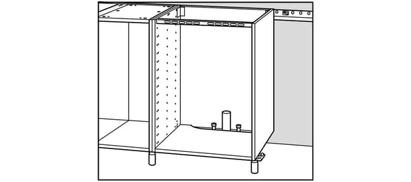 IKEA keuken sanitair uitlijnen.