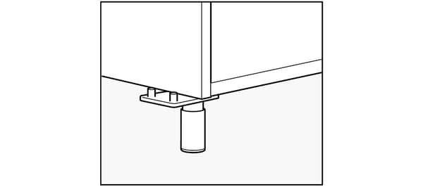 IKEA kitchen cabinet legs.