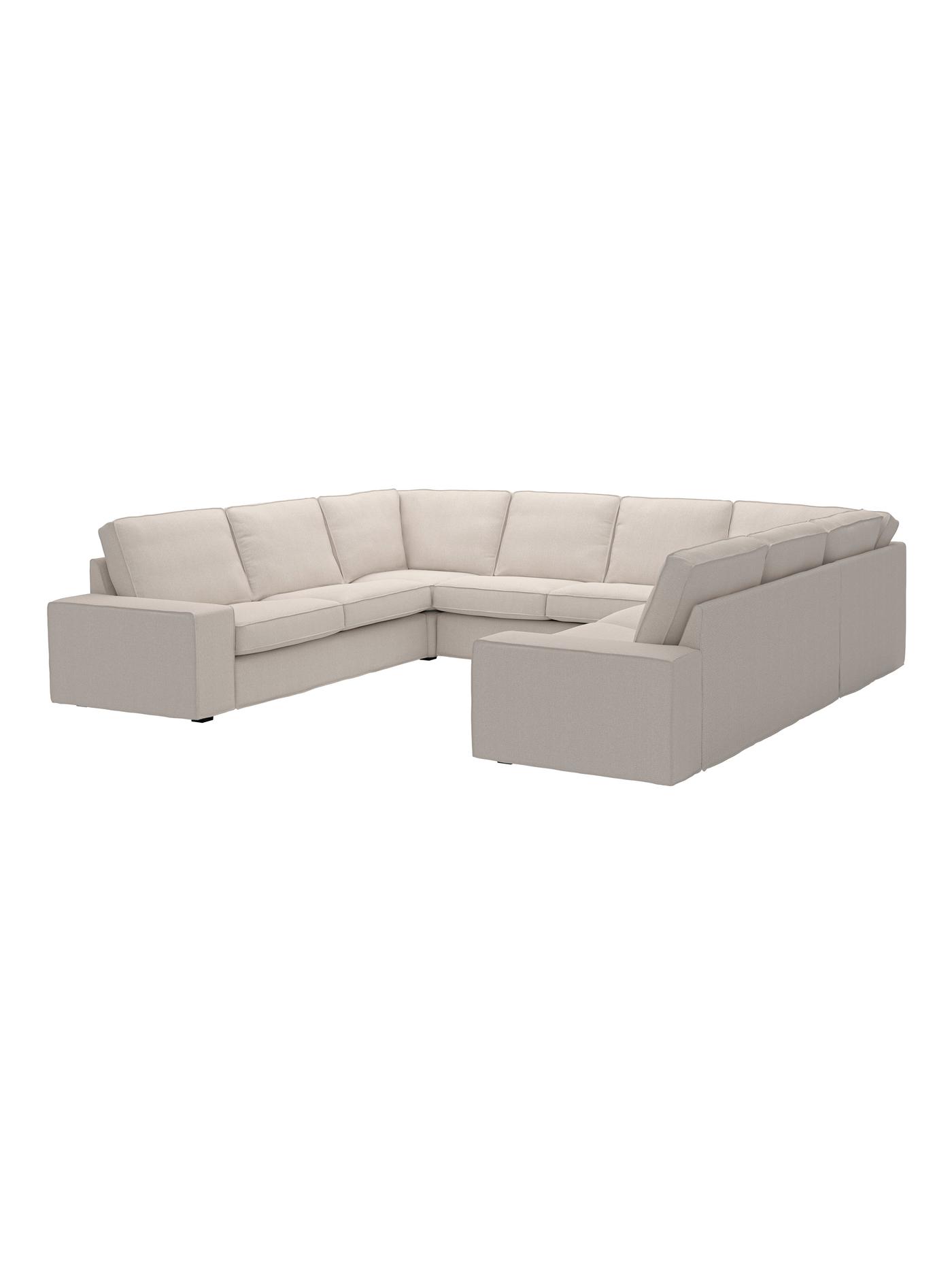 IKEA KIVIK U shaped 6 seater sofa in Tresund light beige sofa cover