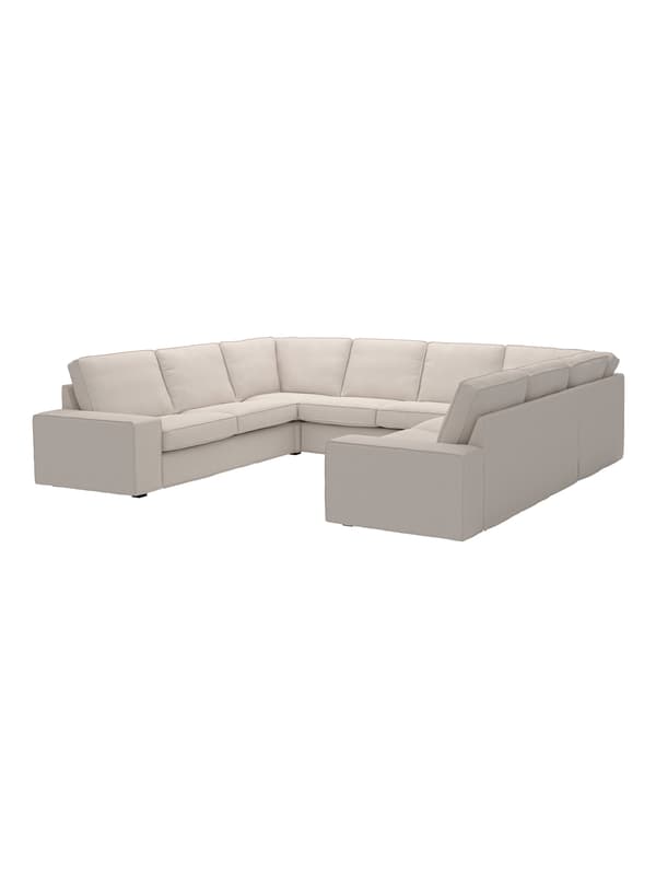 IKEA KIVIK U shaped 6 seater sofa in Tresund light beige sofa cover