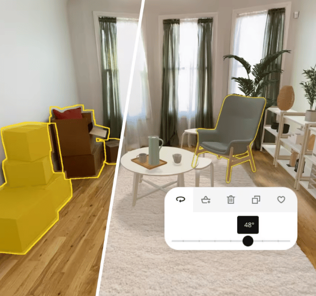IKEA Kreativ collage of a user interface.