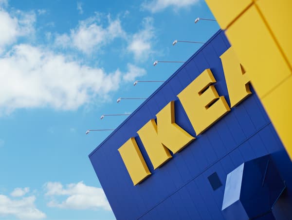 IKEA logo focused on a store 
