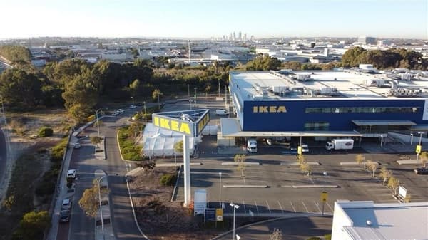 IKEA Perth store and carpark from above