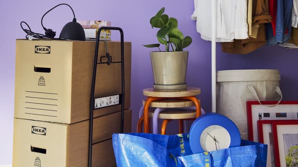 IKEA Products are piled up and ready to move