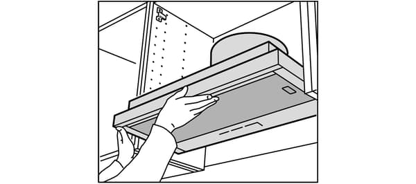 IKEA range hood installation.