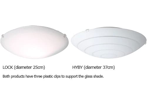 IKEA recalls LOCK and HYBY ceiling lamps for risk of glass shade falling