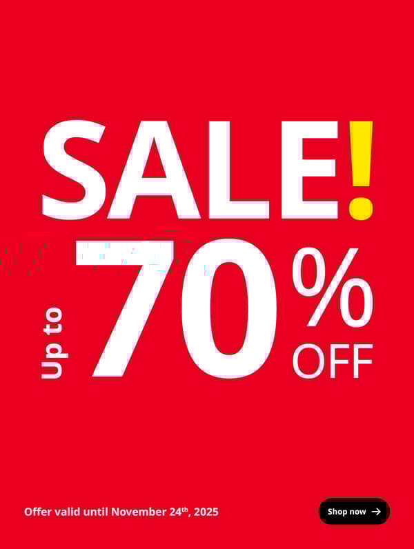 IKEA SALE is here, enjoy up to 70% on more than 1000 products.