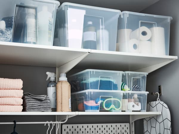 IKEA SAMLA providne kutije za odlaganje sjajne su za toalet papir i pribor za pranje veša.