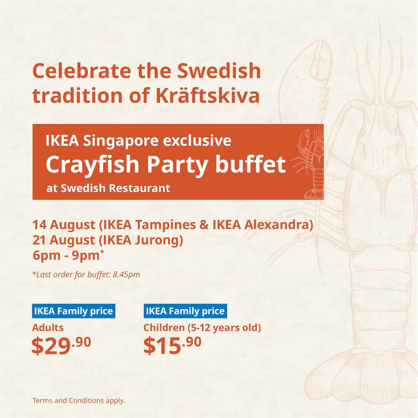 IKEA Singapore Crayfish Party Buffet 2026 at the Swedish Restaurant