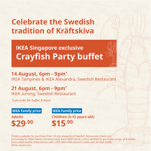 IKEA Singapore Crayfish Party Buffet 2026 at the Swedish Restaurant