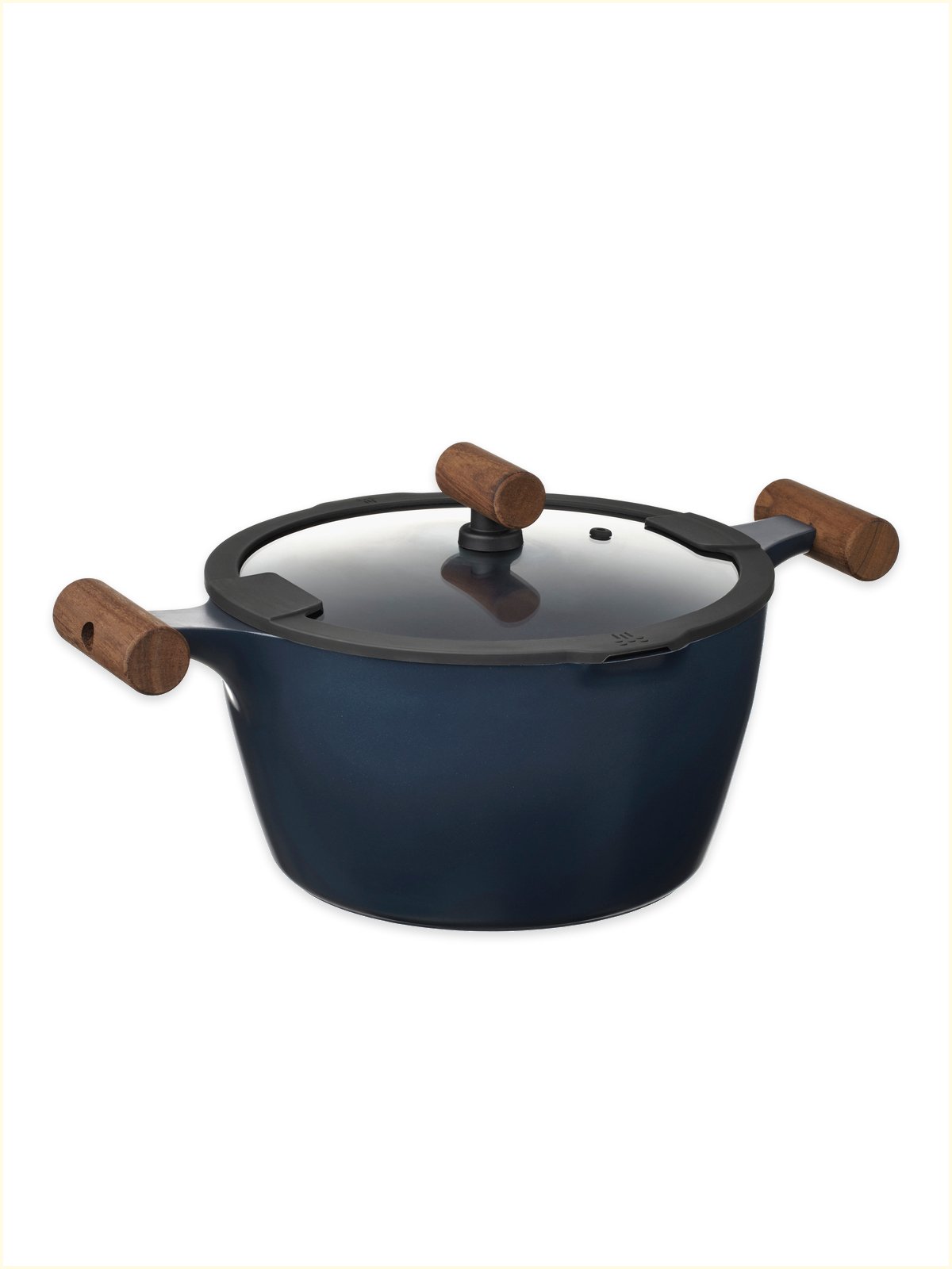 IKEA Singapore Hari Raya 2026. White background with a wood black-blue KLIPPFISK pot with lid.