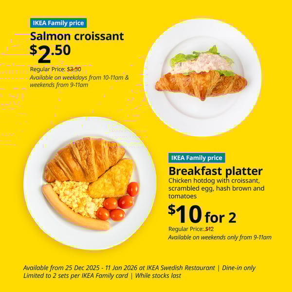 IKEA Singapore Year-end sale food offers from 25 December 2025 to 11 January 2026. 