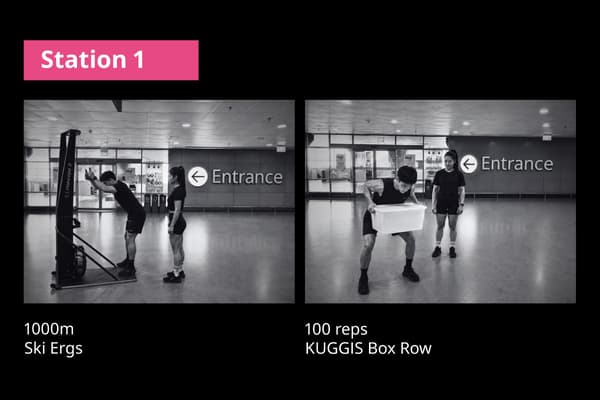 IKEA Singapore's HEJ-FIT Challenge - Station 1
1000m Ski Ergs & 100 reps KUGGIS Box row