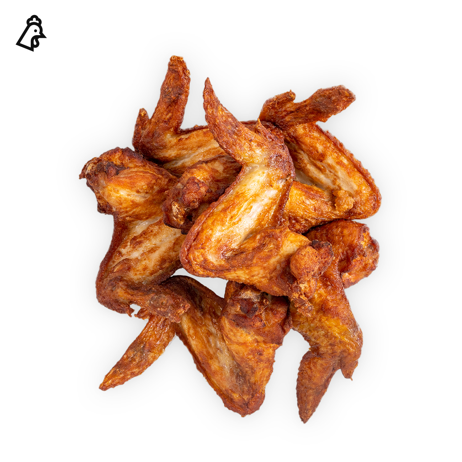 IKEA Singapore's Swedish Bistro hot snacks — Chicken wings with chicken food symbol in black on top left corner of image.