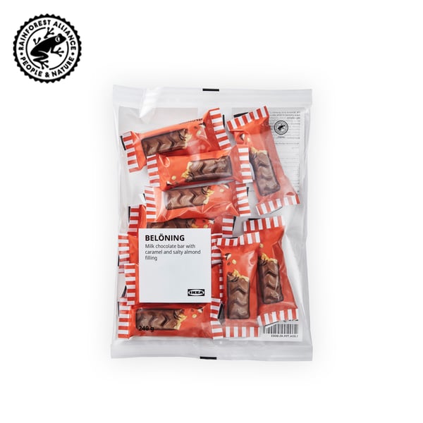 IKEA Singapore's Swedish Food Market Candy & chocolates — BELÖNING Milk chocolate bar with caramel and salty almond filling, 240g
