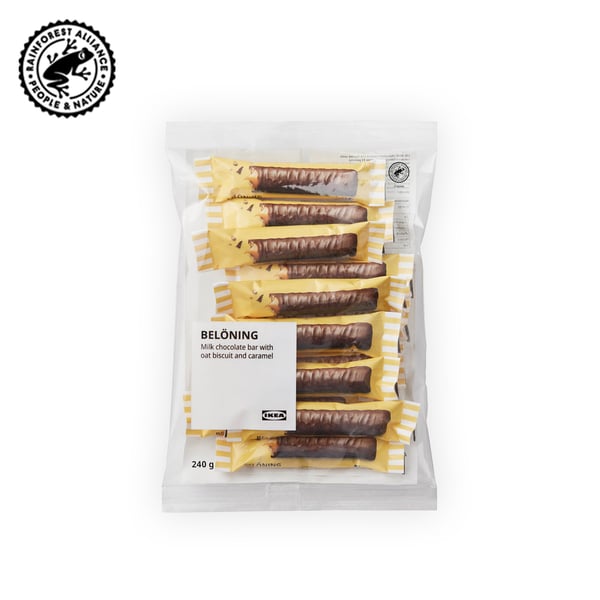 IKEA Singapore's Swedish Food Market Candy & chocolates — BELÖNING milk chocolate bar with oat and caramel, 240g
