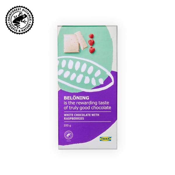 IKEA Singapore's Swedish Food Market Candy & chocolates  — BELÖNING white chocolate with raspberry, 100g