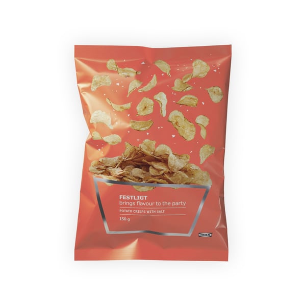 IKEA Singapore's Swedish Food Market nuts & chips  — FESTLIGT potato crisps, salted, 150g