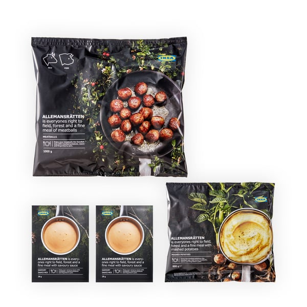 IKEA Singapore's Swedish Food Market popular combos — Combo 2, Meatballs, 1kg; 2 boxes of cream sauce mix, 28g; Mashed potatoes, 600g