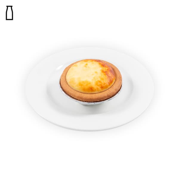IKEA Singapore's Swedish Restaurant's menu — Cheese tart with dairy food symbol in black on the top left corner.