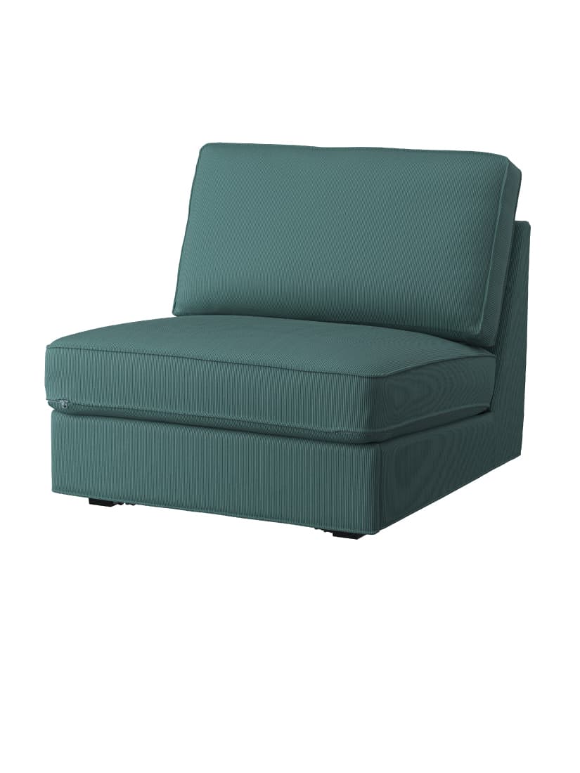 IKEA single seat armless sofa in a dark teal