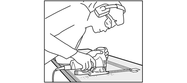 IKEA spoelbak werkblad uitsparing.