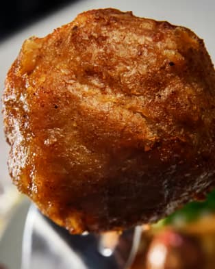 IKEA Swedish meatball on a fork