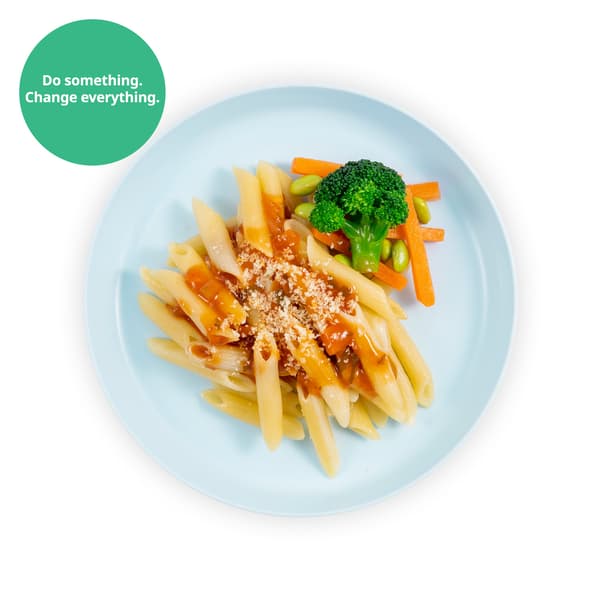 IKEA Tampines Halal Restaurant's kids' menu  — Kid's organic penne paste with tomato sauce and mixed vegetables