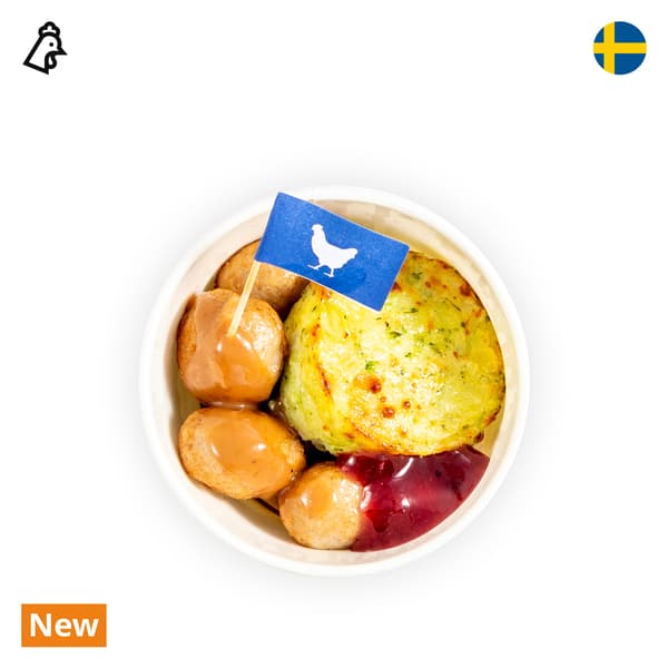 IKEA Tampines Swedish Bistro at Level 1 — Chicken balls in a cup with a vegetable medallion