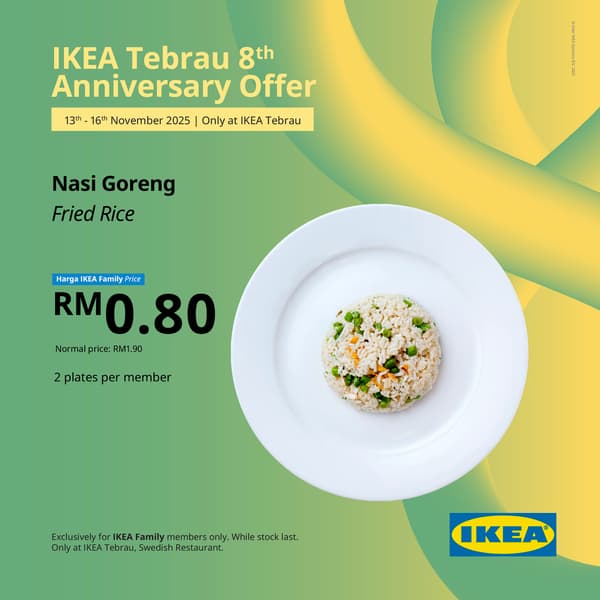 IKEA Tebrau 8th anniversary food offers