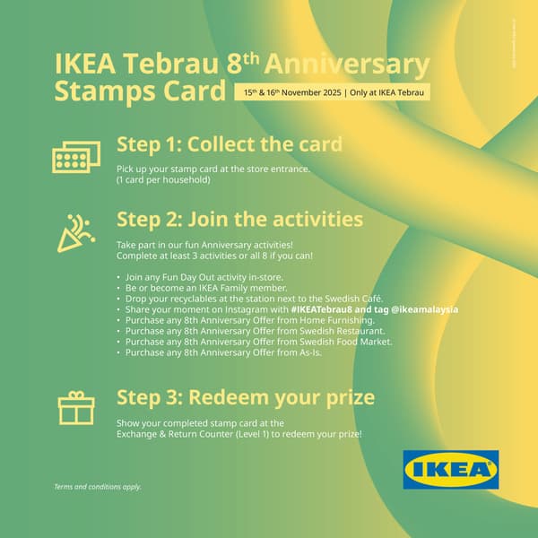 IKEA Tebrau 8th Anniverysary stamp card