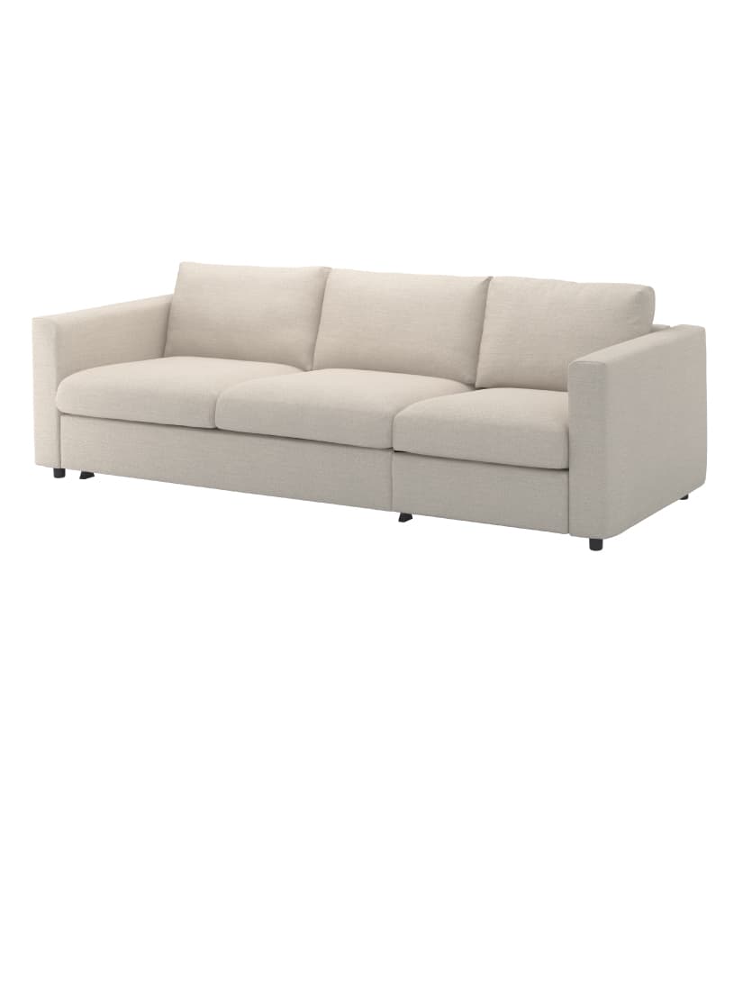 IKEA VIMLE 3 seater sofa with a Gunnared beige sofa cover