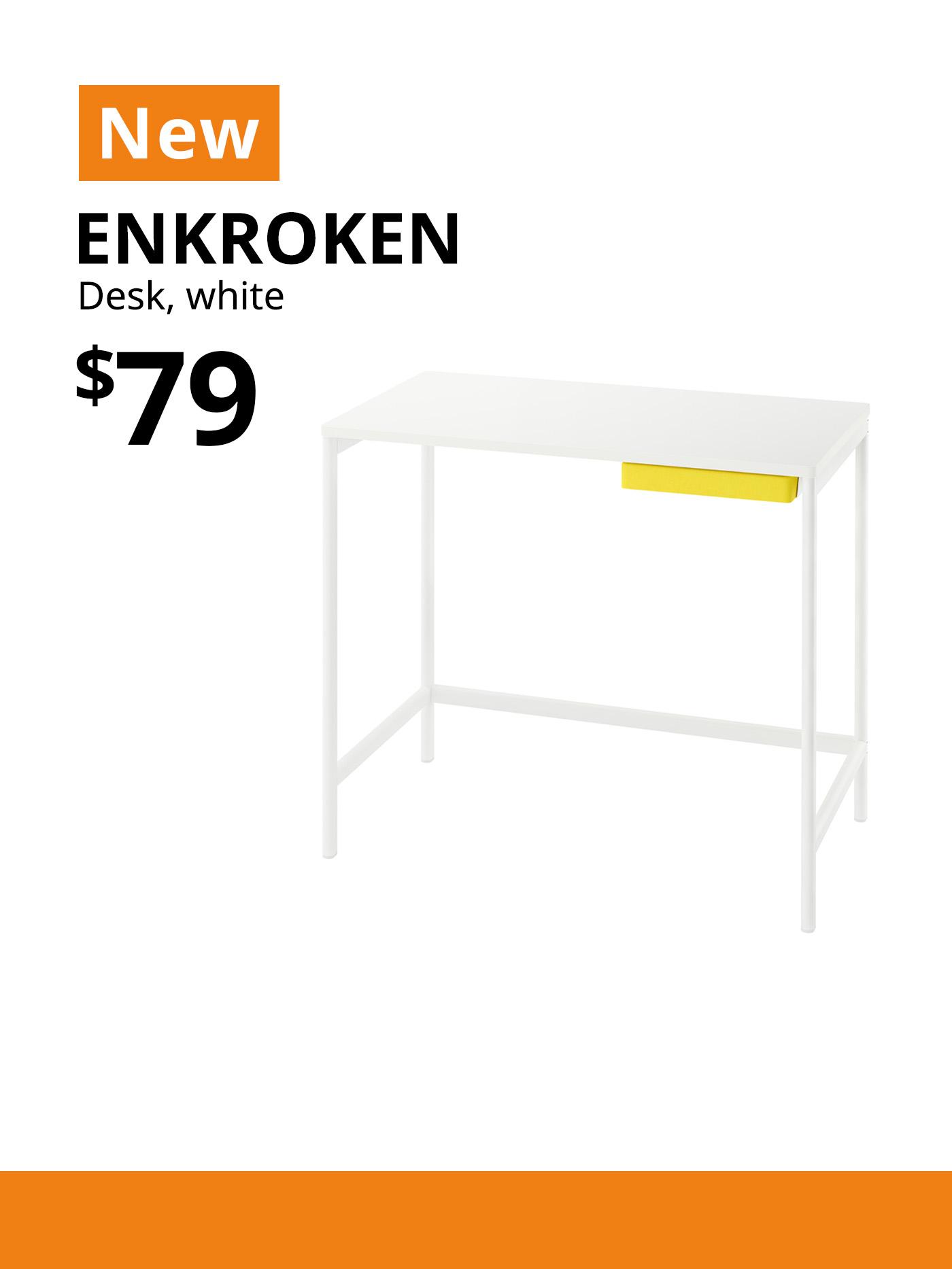 IKEA white ENKROKEN desk. Price: $79.