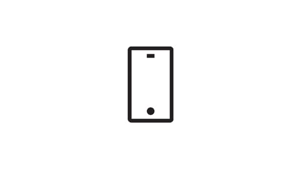 Ikona smartfónu symbolizuje proces vyzdvihnutia z výdajných boxov IKEA.