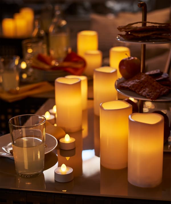 Illuminez la nuit avec la lueur chaleureuse des bougies blocs, les brûlures et taches en moins.