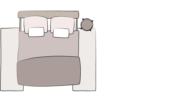 illustration de chemins de chambre pour lit deux places