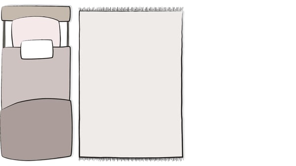 illustration de chevet grand tapis pour lit une place
