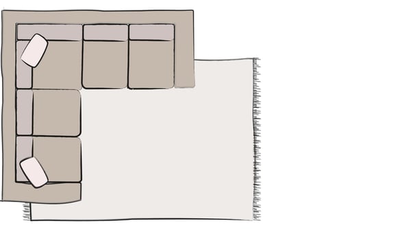 illustration de tapis 5 x 7 pour canapé d'angle

