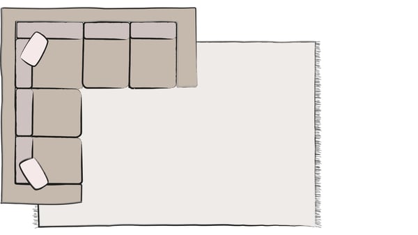 illustration de tapis 6 x 9 pour canapé d'angle

