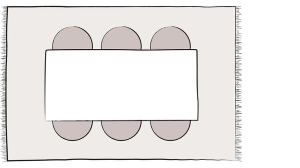 illustration de tapis 6 x 9 pour ensemble de salle à manger