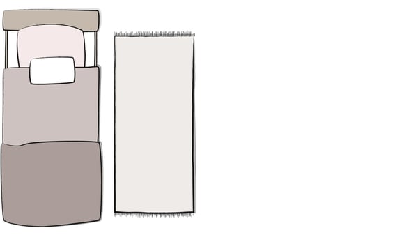 illustration de tapis long de chevet pour lit une place