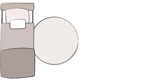 illustration de tapis rond de chevet pour lit une place