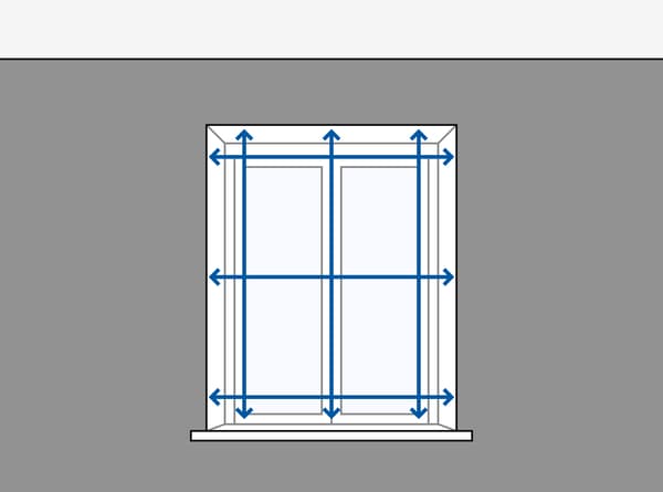 Illustration for measuring the window 