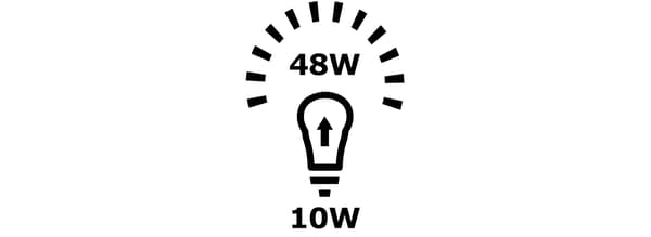 Illustration of a light bulb power consumption