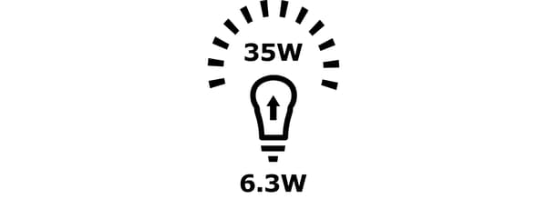 Illustration of a light bulb power consumption