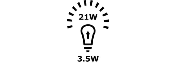 Illustration of a light bulb power consumption