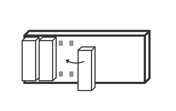 Illustration showing foam panels being taped to the headboard.