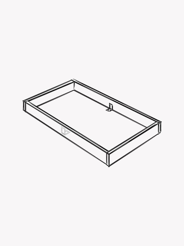 Illustrazione in bianco e nero di una struttura in legno di 100 cm x 60 cm - IKEA