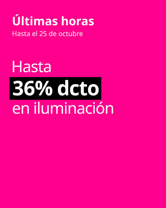 Iluminación con hasta 36% dcto en Hot Sale.