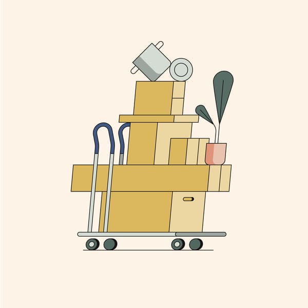 Ilustracija kolica napunjenih s IKEA proizvodima